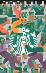 دفترچه یادداشت خط دار (STARBUCKS،کد 424)،(سیمی)