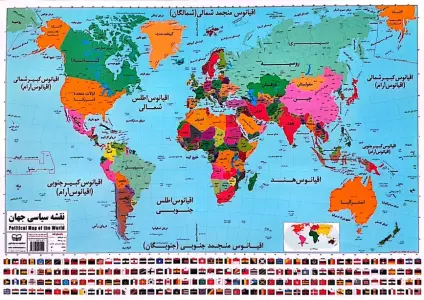 پوستر وایت بردی نقشه سیاسی جهان A3 (گلاسه)