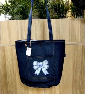 کیف پارچه ای جیب دار 35*38 جین جوی (کد P-02)