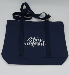کیف پارچه ای برزنت 30*42 (طرح استی نچرال سورمه ای)