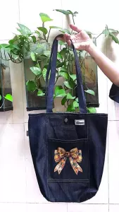 کیف پارچه ای جیب دار 35*38 جین جوی (کد P-03)