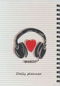 دفتر برنامه ریزی (پلنر روزانه LOVE MUSIC:کد801)،(سیمی)