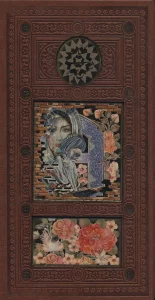 کلیات شمس تبریزی (2جلدی،چرم،پلدار،پلاک رنگی،لیزری،باقاب)