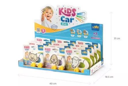 بسته اسباب بازی کیدزکار (KIDS CAR)،(همراه با استند)،(12قطعه،باجعبه)