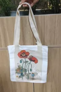 کیف پارچه ای 3 طرفه کاست 26*29 (طرح گل شقایق،کد 2218)